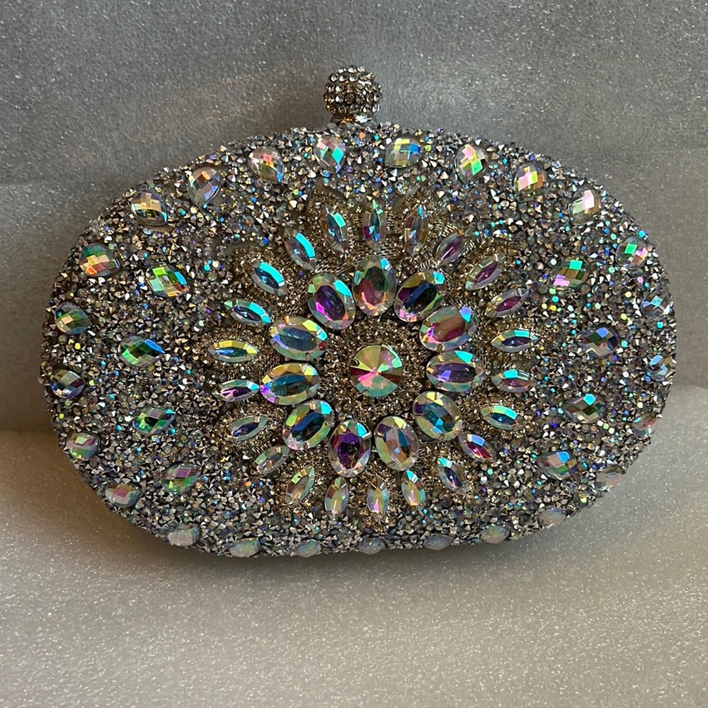 Wedding Diamond Floral Crystal Clutch